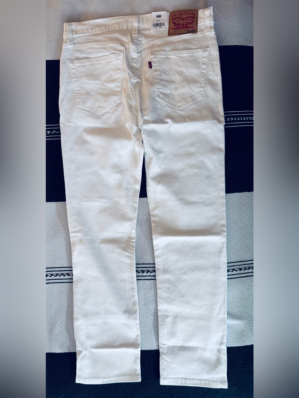 Levi's White Slim 511 Stretch Jeans size 33 X 30 - Picture 4 of 4